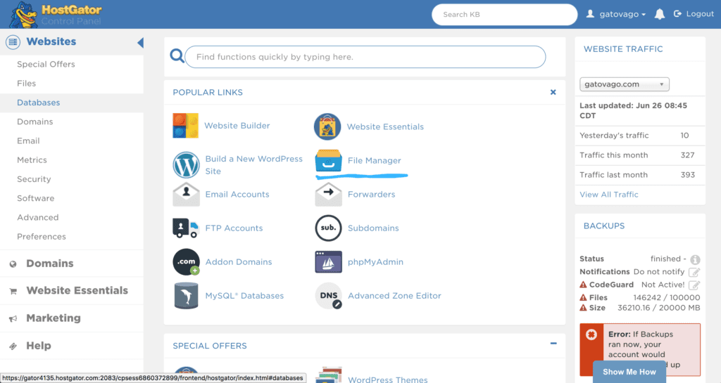 Login to your CPanel and locate File Manager