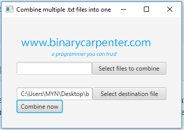 How To Combine Multiple Text Files (.txt) Into One Big File - Binary