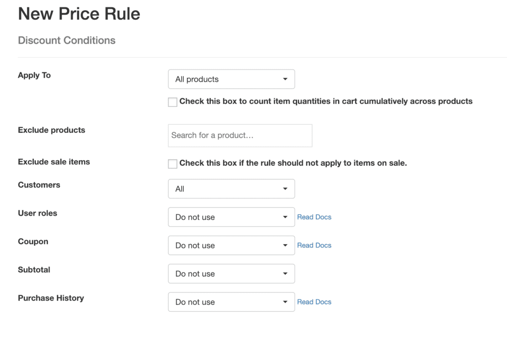 create rules second screen