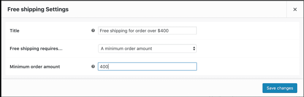 free shipping method settings