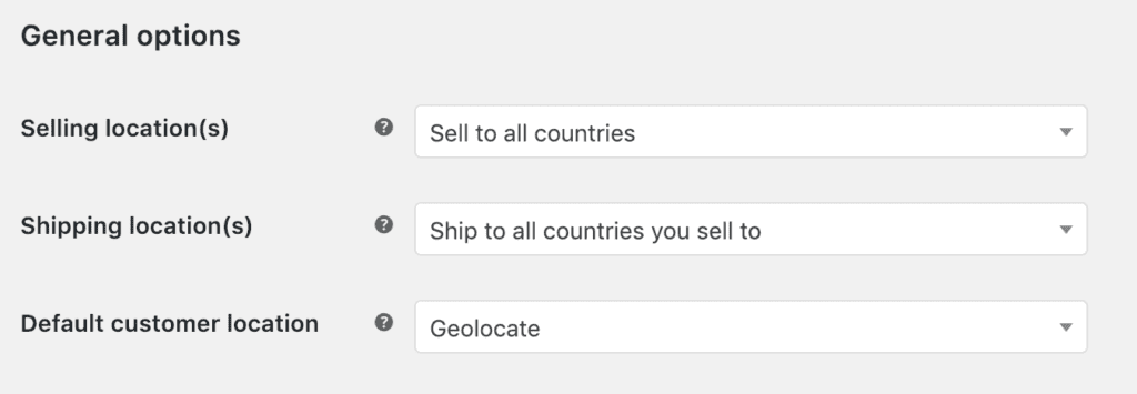 woocommerce settings to enable shipping